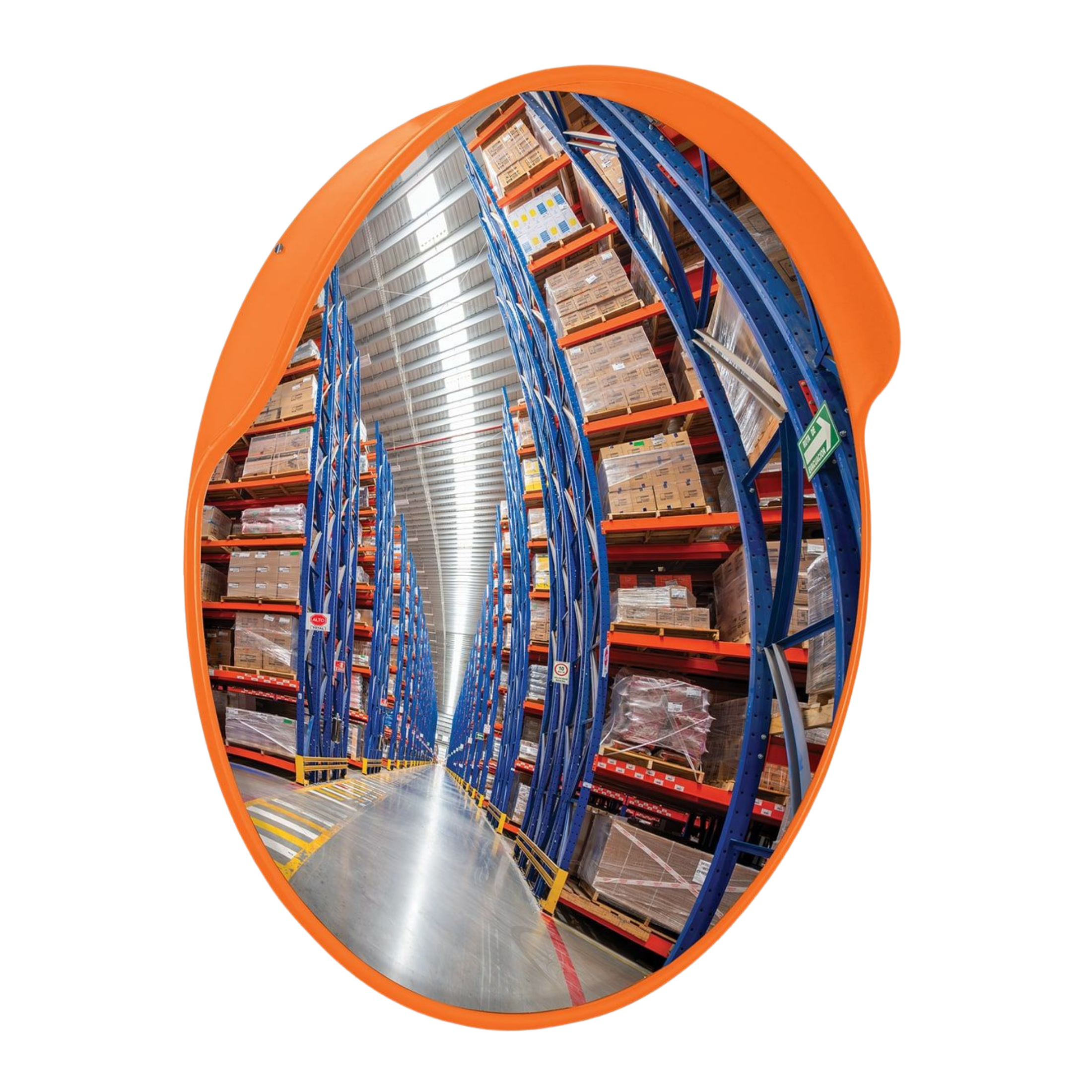 Espejo convexo de seguridad Truper ESCO-80 de 80 cm con marco naranja