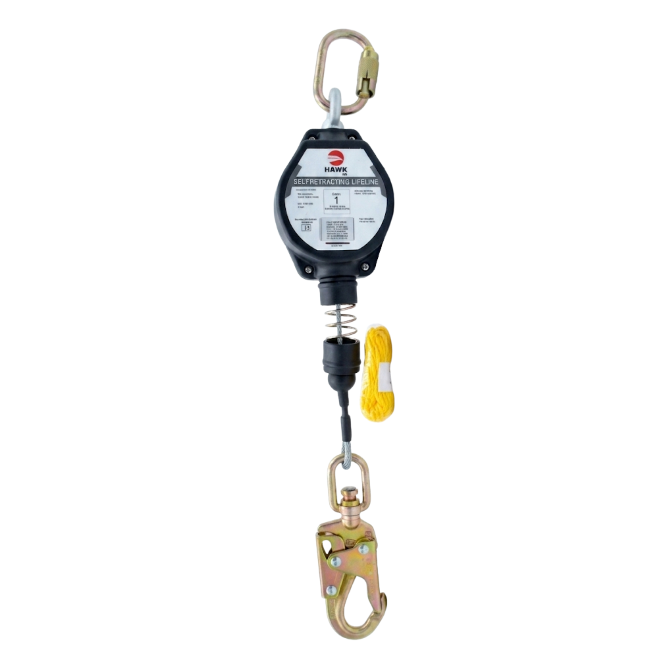 Línea de Vida Retráctil Hawk H/RGS-M 3 mt de Acero Galvanizado con Mosquetón