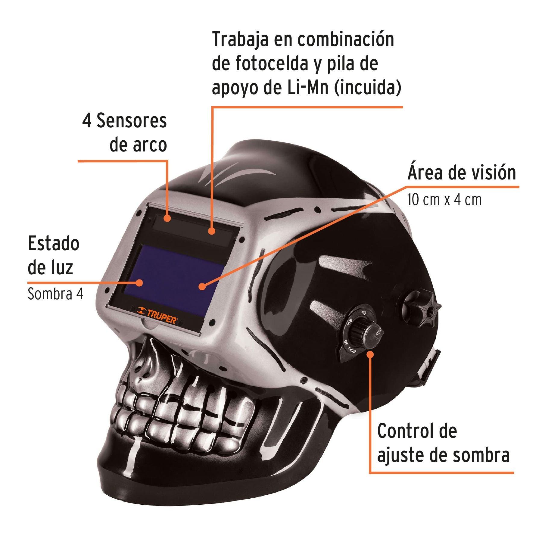 Careta Electrónica para Soldar Truper CAREL-913C