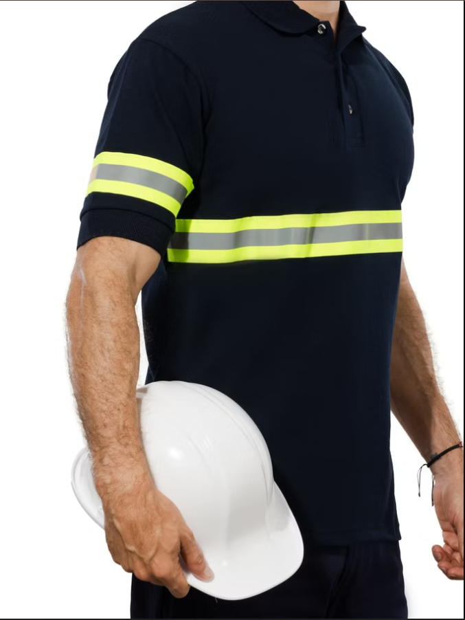 Playera Polo Pique Bicolor Azul