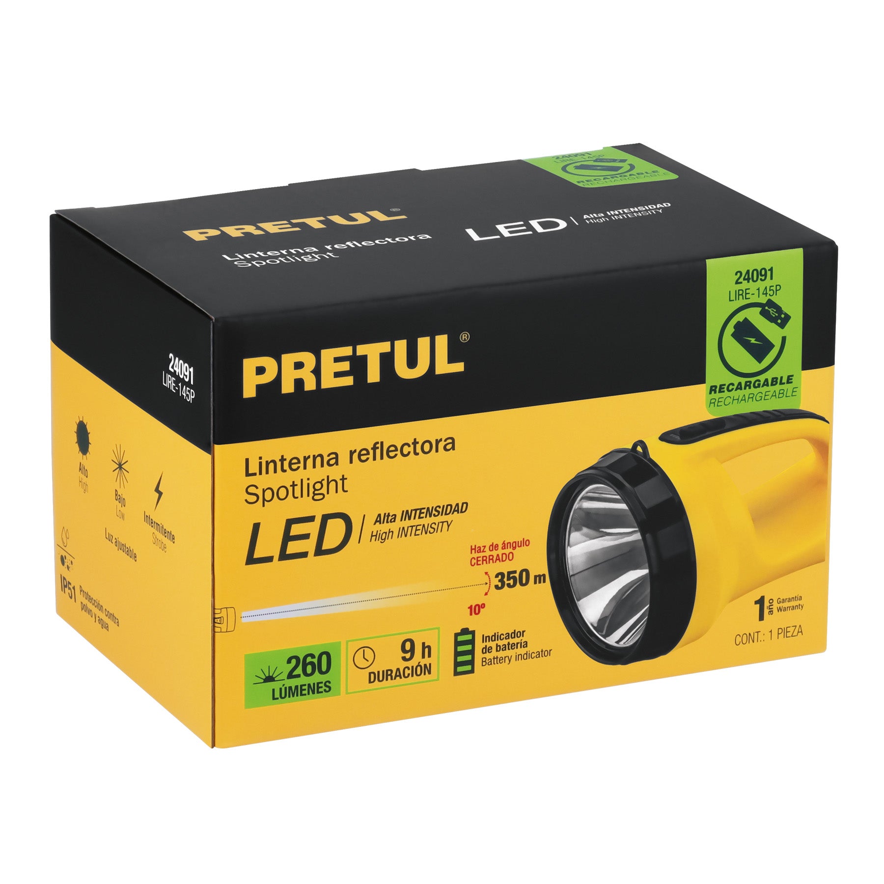 Linterna reflector LED Pretul 24091