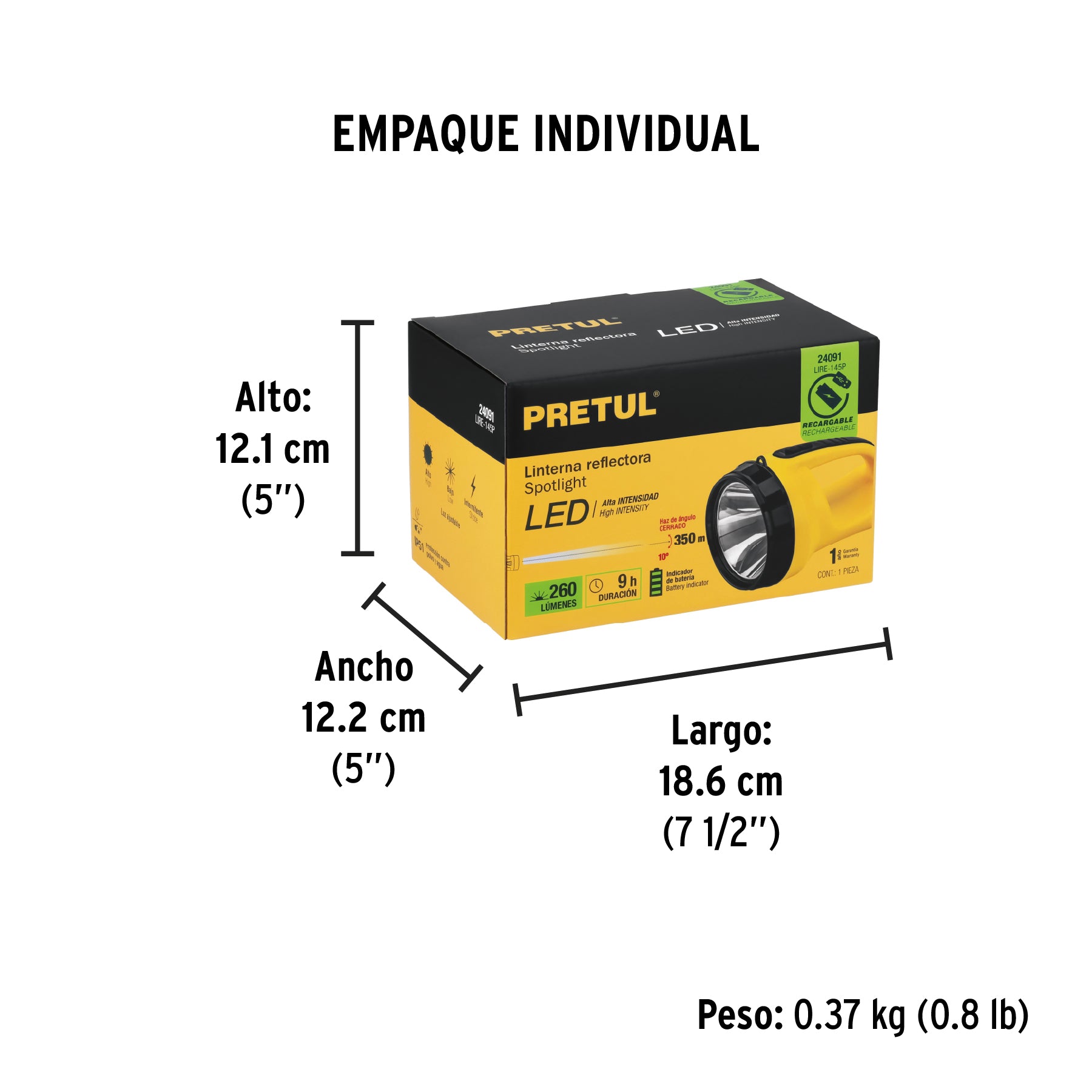 Linterna reflector LED Pretul 24091