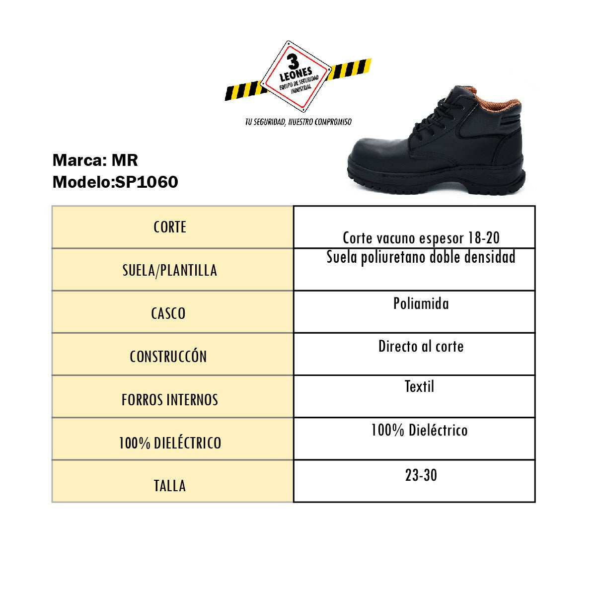 Borceguí Industrial Dieléctrico MR Seguridad SP1060
